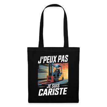 T-Shirt Humour Cariste Chariot Élévateur Cadeau - Sac en tissu - noir - Devant