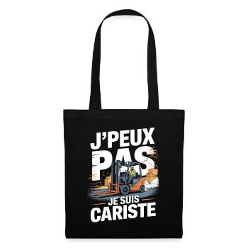 Humour Métier Logistique | T-Shirt Cariste Cadeau - Sac en tissu - noir - Devant