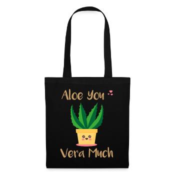 Aloe You Vera Much Funny Aloe Vera Plant Pun Gift - Tote Bag - black - Front