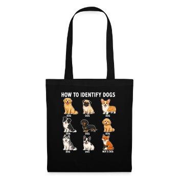 Comment reconnaître les chiens Humour drôle de table canin - Sac en tissu - noir - Devant