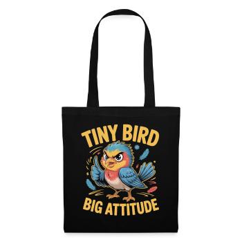 Petit oiseau Grand Oiseau Attitude Dicton - Sac en tissu - noir - Devant