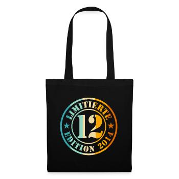 12e anniversaire - Sac en tissu - noir - Devant