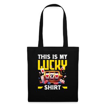 Mein Glücksshirt Casino Spielautomat Glücksspiel - Stoffbeutel - Schwarz - Vorne