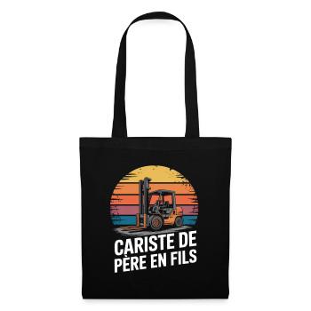 Humour Cariste De Père En Fils Cadeau Métier  - Sac en tissu - noir - Devant
