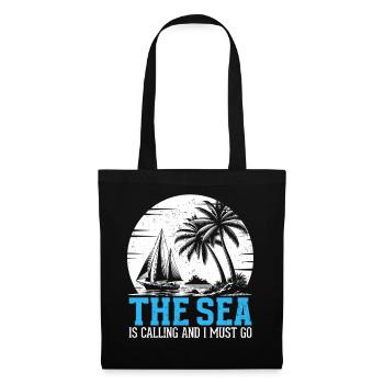 La mer appelle et je dois y aller, capitaine voile voile - Sac en tissu - noir - Devant
