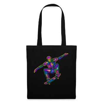 Colorful Skater Skateboarder Kids Skateboard - Tote Bag - black - Front