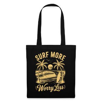 Surfez plus, inquiétez-vous, moins de vagues de vacances d’été - Sac en tissu - noir - Devant