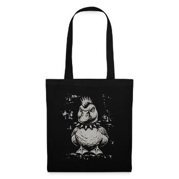 Vintage Funny Duck Punk Goose - Stoffbeutel - Schwarz - Vorne