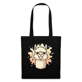 Alpaca Smile Paint Splash - Tote Bag - black - Front