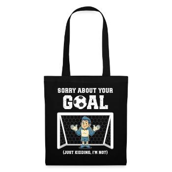 Gardien de but de foot drôle - Sac en tissu - noir - Devant