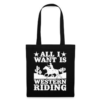 L’équitation de rodéo tout ce que je veux, c’est de l’équitation western - Sac en tissu - noir - Devant