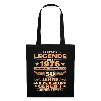 Absolut Einmalig 1976 – 50. Geburtstag Retro - Stoffbeutel - Schwarz - Vorne