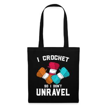 Crochet & Chill – crochet au lieu de paniquer - Sac en tissu - noir - Devant