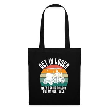 Retro Golf Cart Sunset - Tote Bag - black - Front