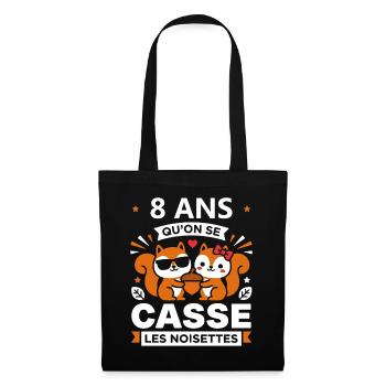 8 ANS Célébration Noisettes - Sac en tissu - noir - Devant