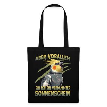 Nymphensittich Vogelhalter exotischer Papagei - Stoffbeutel - Schwarz - Vorne