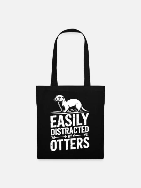 Otter Sprüche Wassermarder Lustiges Otter Geschenk - Stoffbeutel - Schwarz