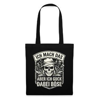 Totenkopf Böser Blick - Stoffbeutel - Schwarz - Vorne