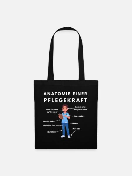 Anatomie Pflegekraft Humor Pflege Design - Stoffbeutel - Schwarz