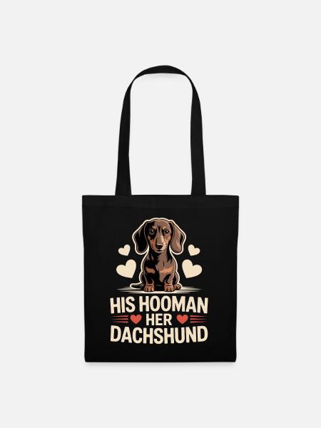 Dackel Hooman - Stoffbeutel - Schwarz