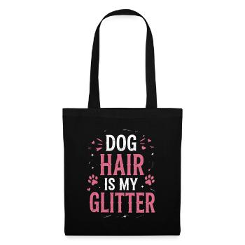 Les poils de chien sont ma maman drôle de chien pailleté - Sac en tissu - noir - Devant