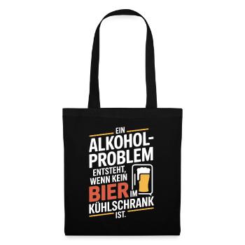 Bier Spruch Alkohol Problem Männerabend JGA Herren - Stoffbeutel - Schwarz - Vorne