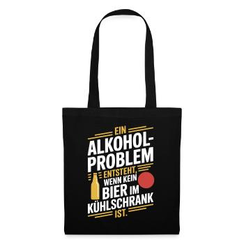 Bier Spruch Alkohol Problem Männerabend JGA Herren - Stoffbeutel - Schwarz - Vorne