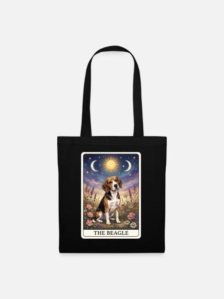 Beagle Tarotkarte - Stoffbeutel - Schwarz