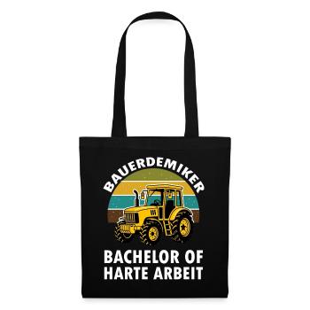 Landwirt Akademiker Bachalor of harte Arbeit  - Stoffbeutel - Schwarz - Vorne