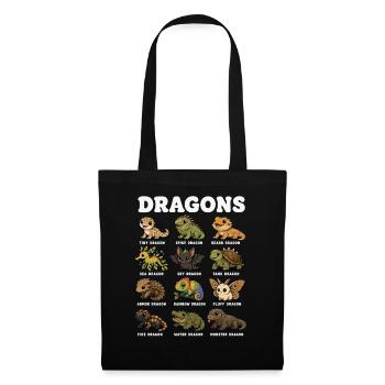 Dragon Funny Animal Diagram Cute - Tote Bag - black - Front