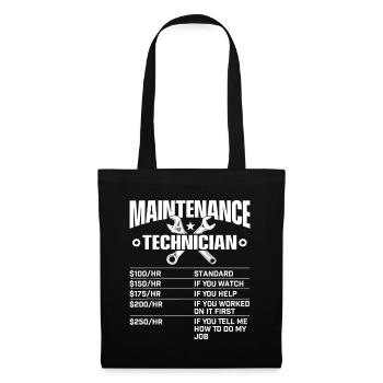 T-shirt emblème de technicien de maintenance - Sac en tissu - noir - Devant