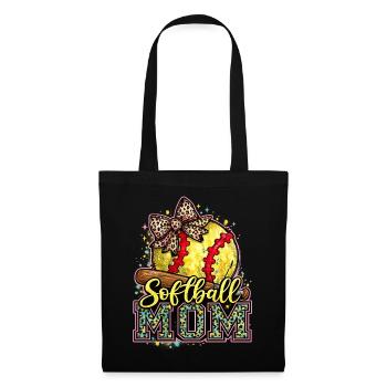 Softball-Mama: Trendige Mama-Softball-Geschenk - Stoffbeutel - Schwarz - Vorne
