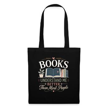 Reading books instead of small talk motive - Tote Bag - black - Front