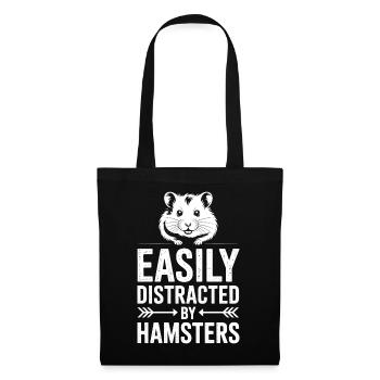 Hamster Sprüche Hamster Lustiges Hamster Geschenk  - Stoffbeutel - Schwarz - Vorne