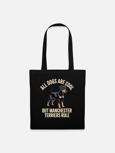 Manchester Terrier Hund Geschenk - Stoffbeutel - Schwarz