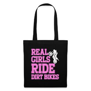 Les vraies filles font du vélo tout-terrain - Sac en tissu - noir - Devant