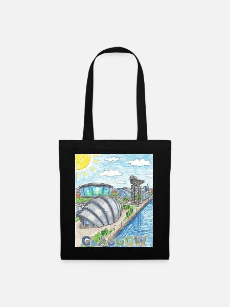 Glasgow Modern Skyline Wachsmalstift - Stoffbeutel - Schwarz