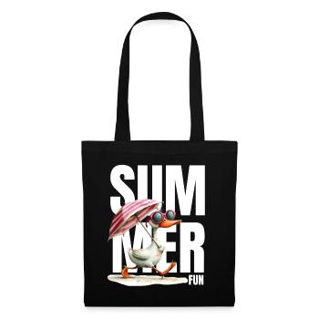 Summer duck with parasol & glasses - Tote Bag - black - Front