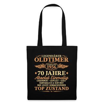 Legendärer Oldtimer 1956 – 70. Geburtstag - Stoffbeutel - Schwarz - Vorne
