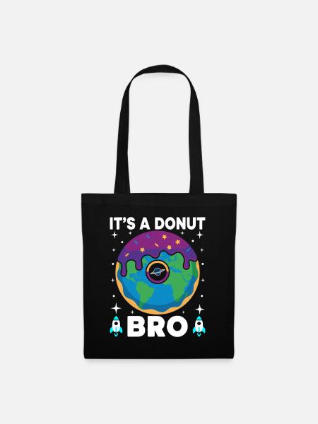 Donut Erde Bro Flacherde Flatearth Schwurbel - Stoffbeutel - Schwarz