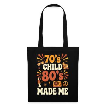 70er Kind 80er Retro Nostalgie - Stoffbeutel - Schwarz - Vorne