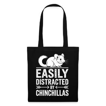 Chinchilla Sprüche Lustiges Chinchillas Geschenk - Stoffbeutel - Schwarz - Vorne
