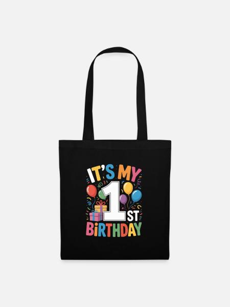 1st birthday - Stoffbeutel - Schwarz