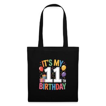 11e anniversaire - Sac en tissu - noir - Devant