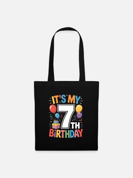7th birthday - Stoffbeutel - Schwarz