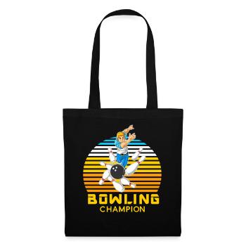 Champion de bowling Man Cadeau sportif rétro vintage - Sac en tissu - noir - Devant