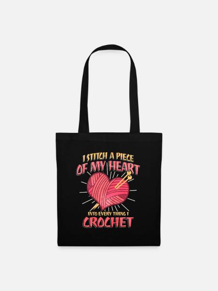 Valentine's Day Crochet Love - Tote Bag - black