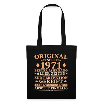 Bester Jahrgang 1971 – 55. Geburtstag Geschenk - Stoffbeutel - Schwarz - Vorne