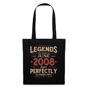 18th Birthday Gift Legend June Vintage 2008 - Tote Bag - black - Front