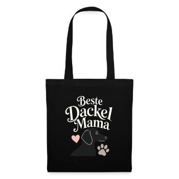 Beste Dackel Mama Dachshund Mom Gift for Dog Lover - Stoffbeutel - Schwarz - Vorne